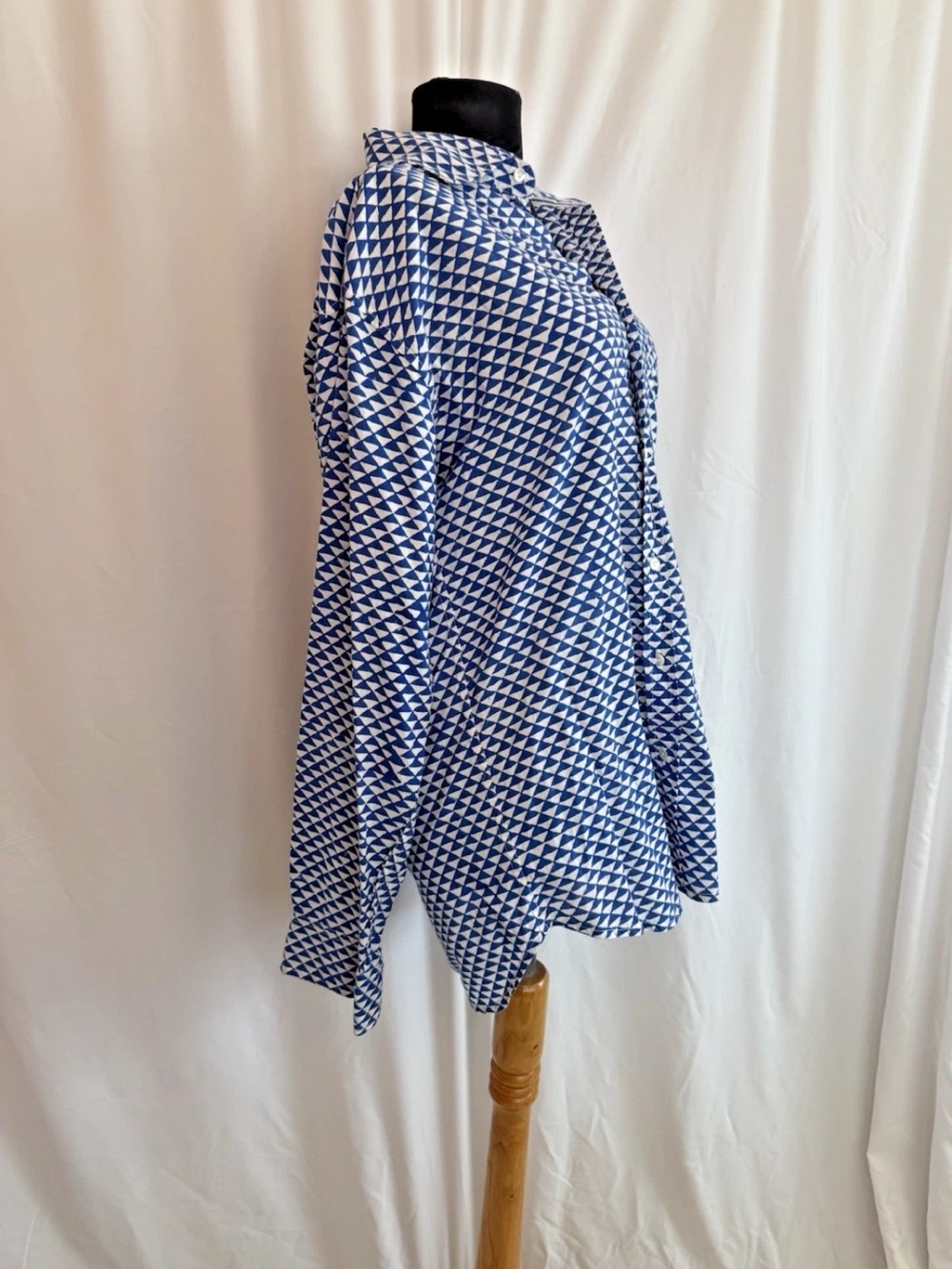 Roberta Roller Rabbit Blue White Button Down Shirt - Size Medium - Picture 3 of 5